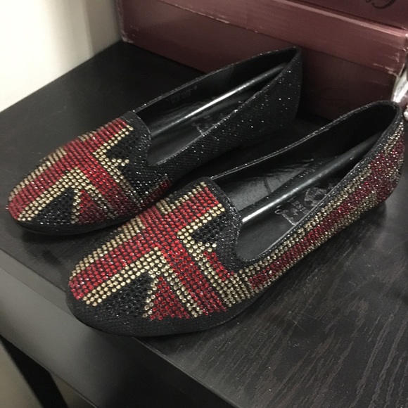 Black Union Jack British Flag slip ons shoes NEW - Picture 5 of 5